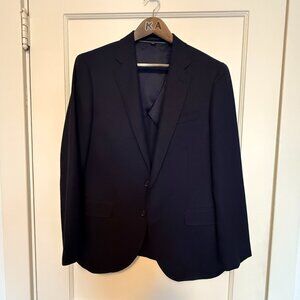 J.Crew Ludlow Navy Flannel Wool Vitale Barberis Mens Blazer Size 40S